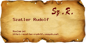 Szatler Rudolf névjegykártya