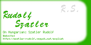 rudolf szatler business card